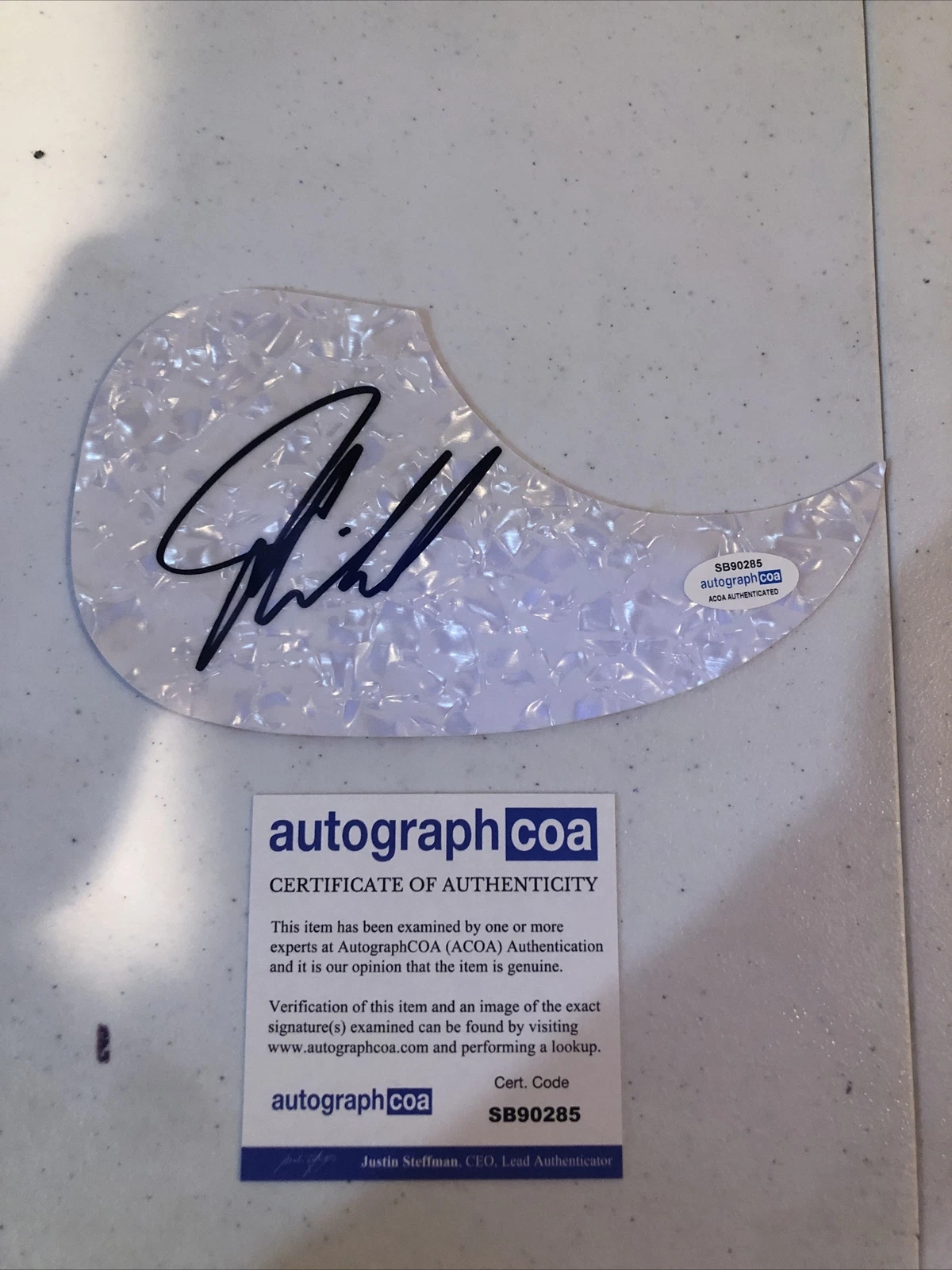JOE NICHOLS COUNTRY STAR SIGNED AUTOGRAPH ACOUSTIC GUITAR PICKGUARD ACOA
