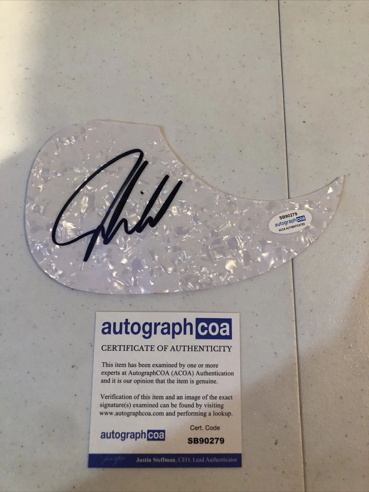 JOE NICHOLS COUNTRY STAR SIGNED AUTOGRAPH ACOUSTIC GUITAR PICKGUARD ACOA
