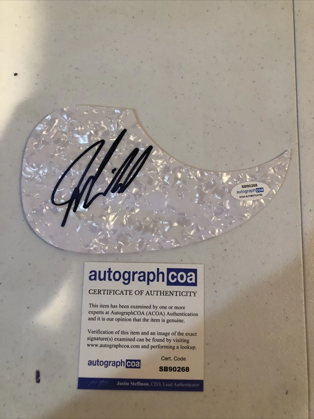 JOE NICHOLS COUNTRY STAR SIGNED AUTOGRAPH ACOUSTIC GUITAR PICKGUARD ACOA
