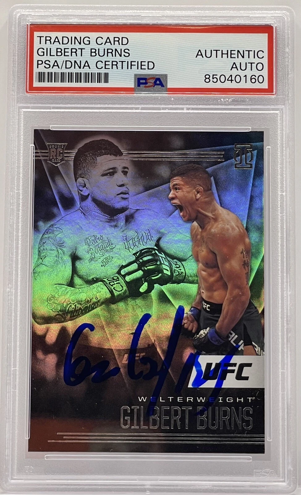 Gilbert Burns Signed Auto 2021 Illusions UFC Rookie Card PSA/DNA Slabbed
