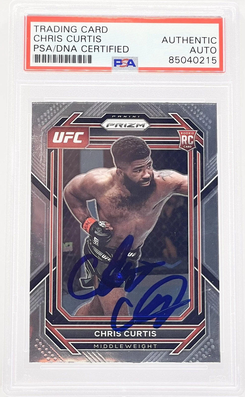 Chris Curtis Signed Auto 2023 Prizm UFC Rookie Card PSA/DNA Slabbed
