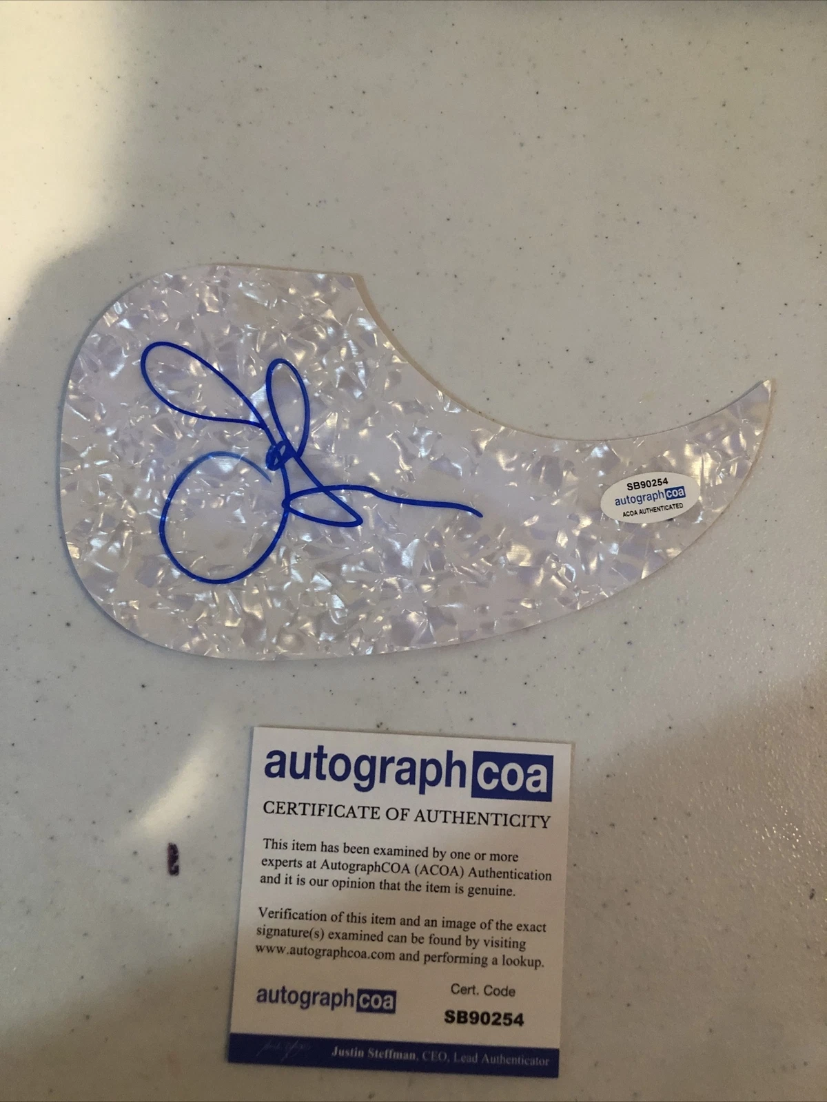 JOHN STAMOS SIGNED AUTOGRAPH ACOUSTIC GUITAR PICKGUARD ACOA FULL HOUSE BEACH BOY
