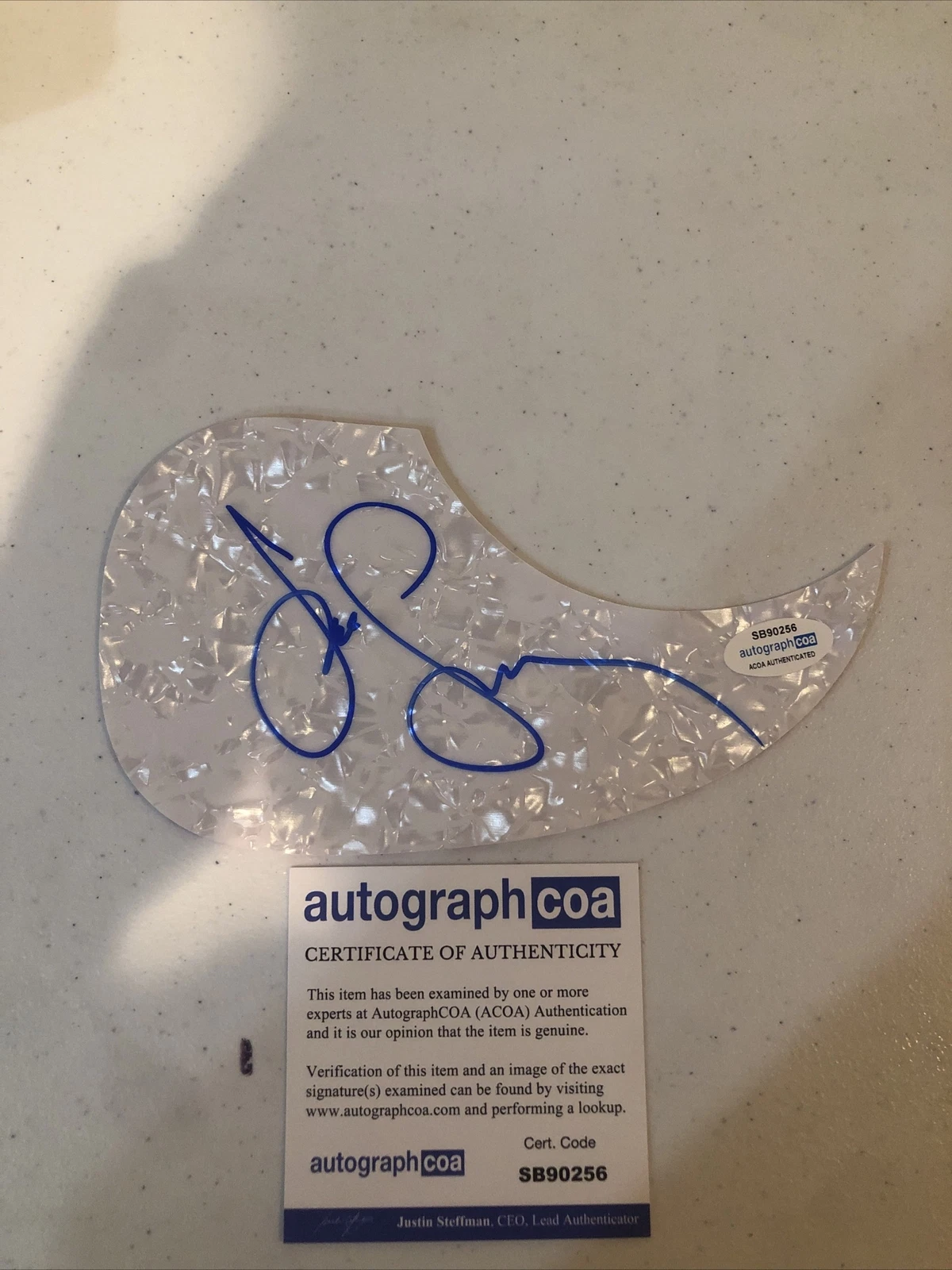 JOHN STAMOS SIGNED AUTOGRAPH ACOUSTIC GUITAR PICKGUARD ACOA FULL HOUSE BEACH BOY

