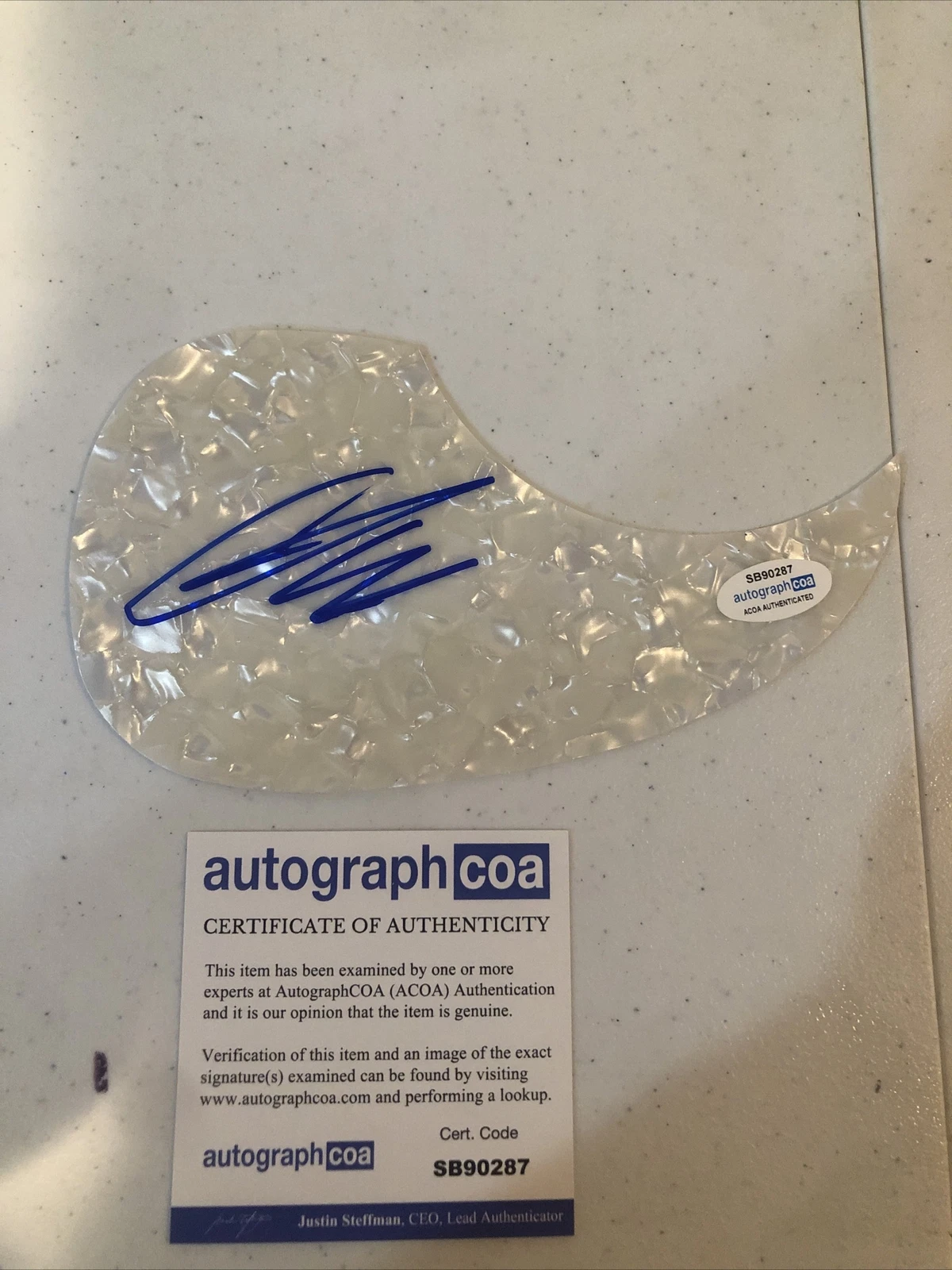 CHRIS LANE SIGNED AUTOGRAPH ACOUSTIC GUITAR PICKGUARD ACOA COUNTRY STAR
