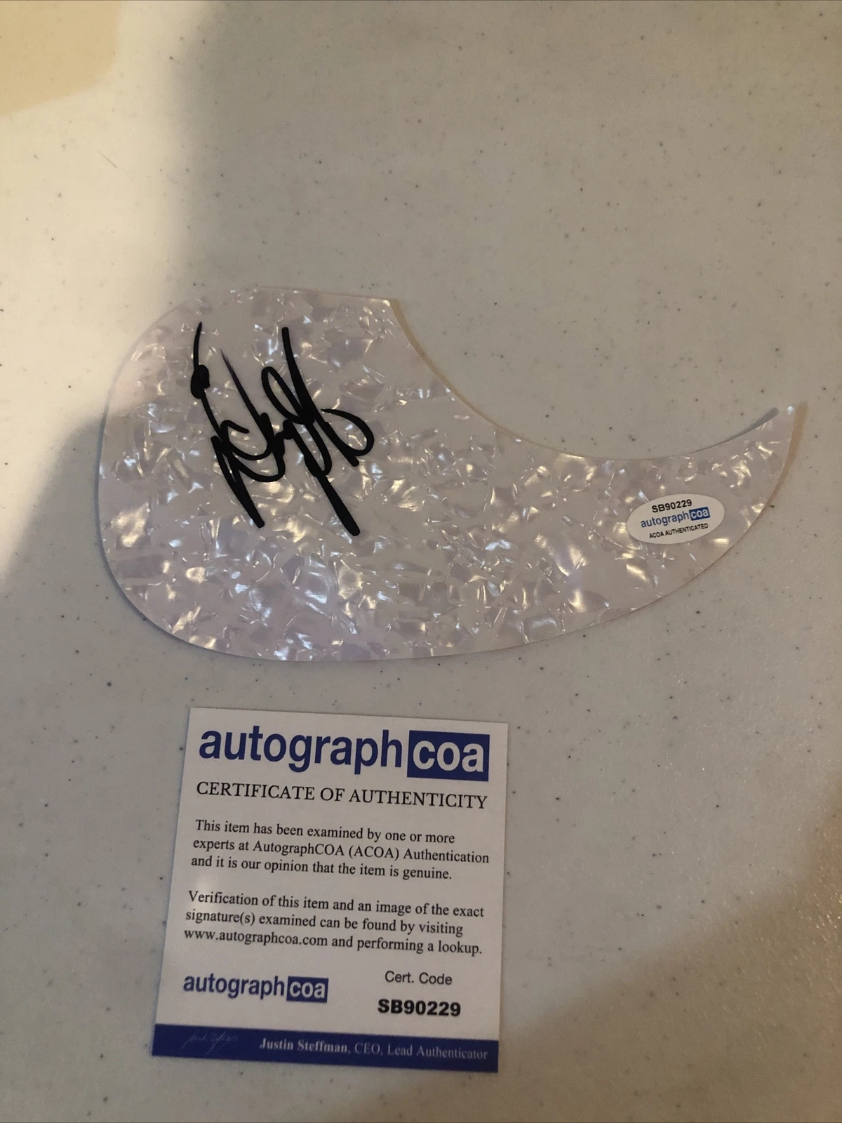DOUG GRAY MARSHALL TUCKER BAND SIGNED AUTOGRAPH ACOUSTIC GUITAR PICKGUARD ACOA
