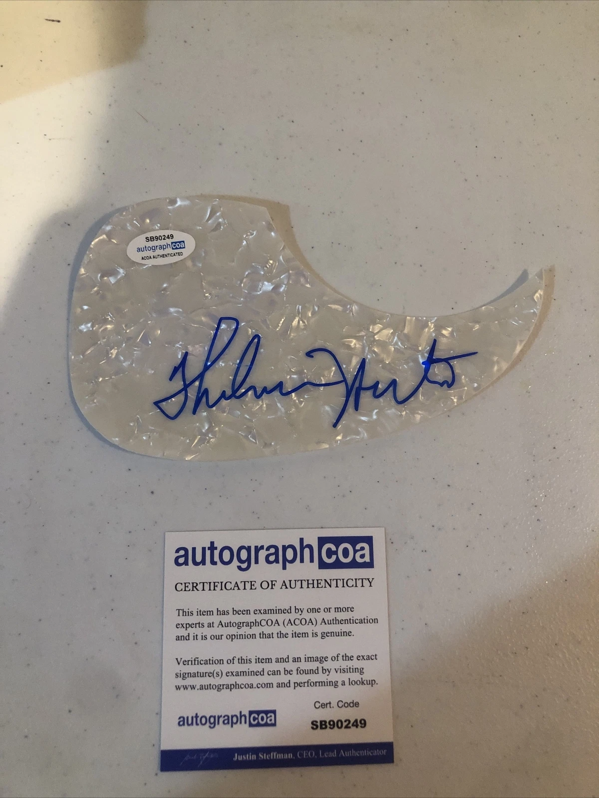THELMA HOUSTON SIGNED AUTOGRAPH ACOUSTIC GUITAR PICKGUARD ACOA MOTOWN BLUES SOUL
