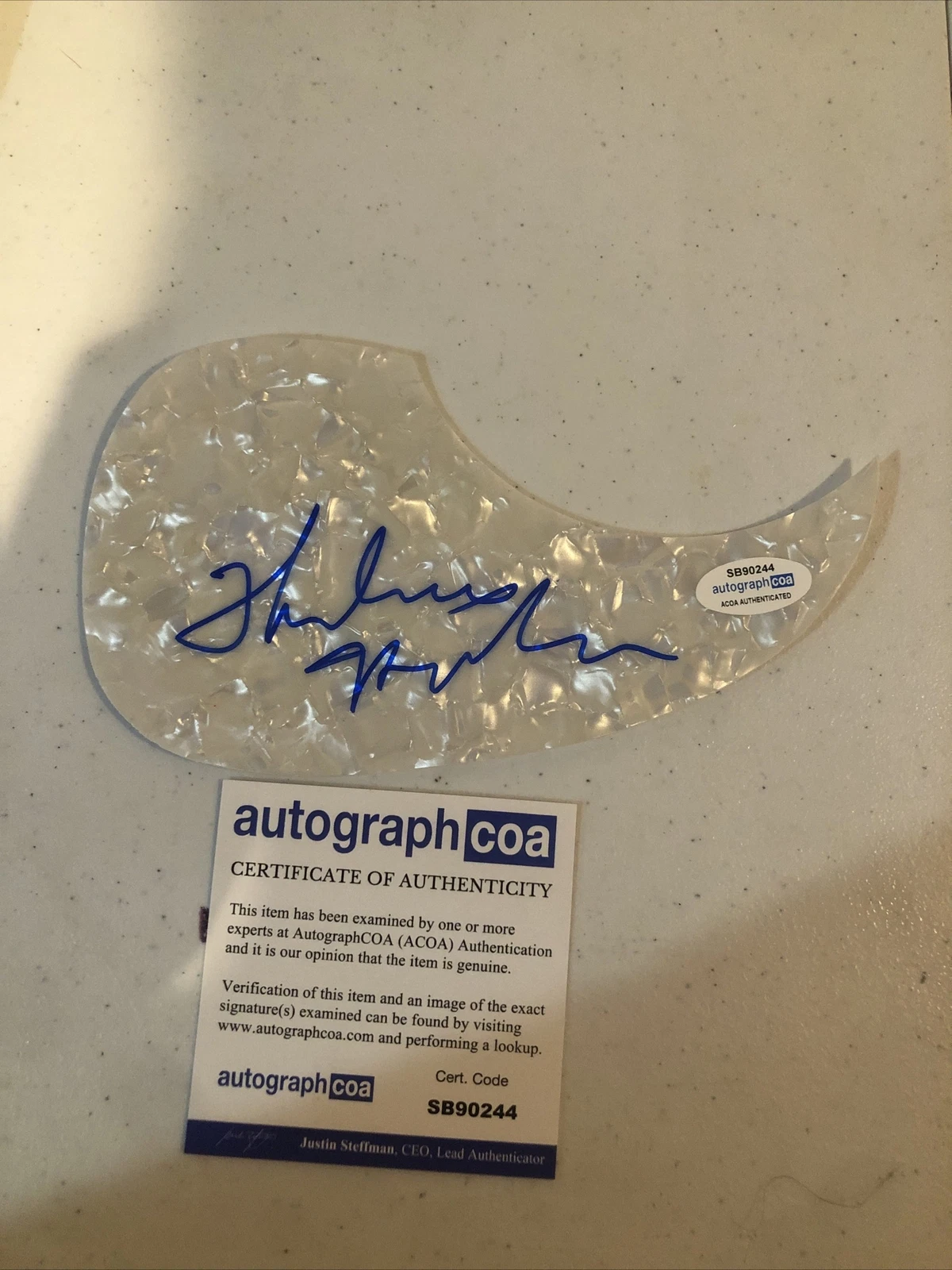 THELMA HOUSTON SIGNED AUTOGRAPH ACOUSTIC GUITAR PICKGUARD ACOA MOTOWN BLUES SOUL
