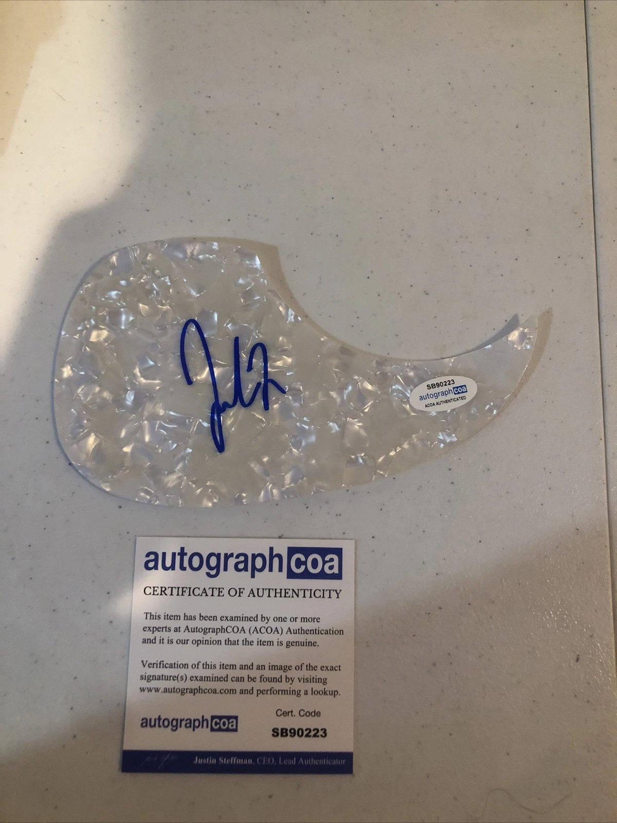 JAKE MILLER POP STAR SIGNED AUTOGRAPH ACOUSTIC GUITAR PICKGUARD ACOA
