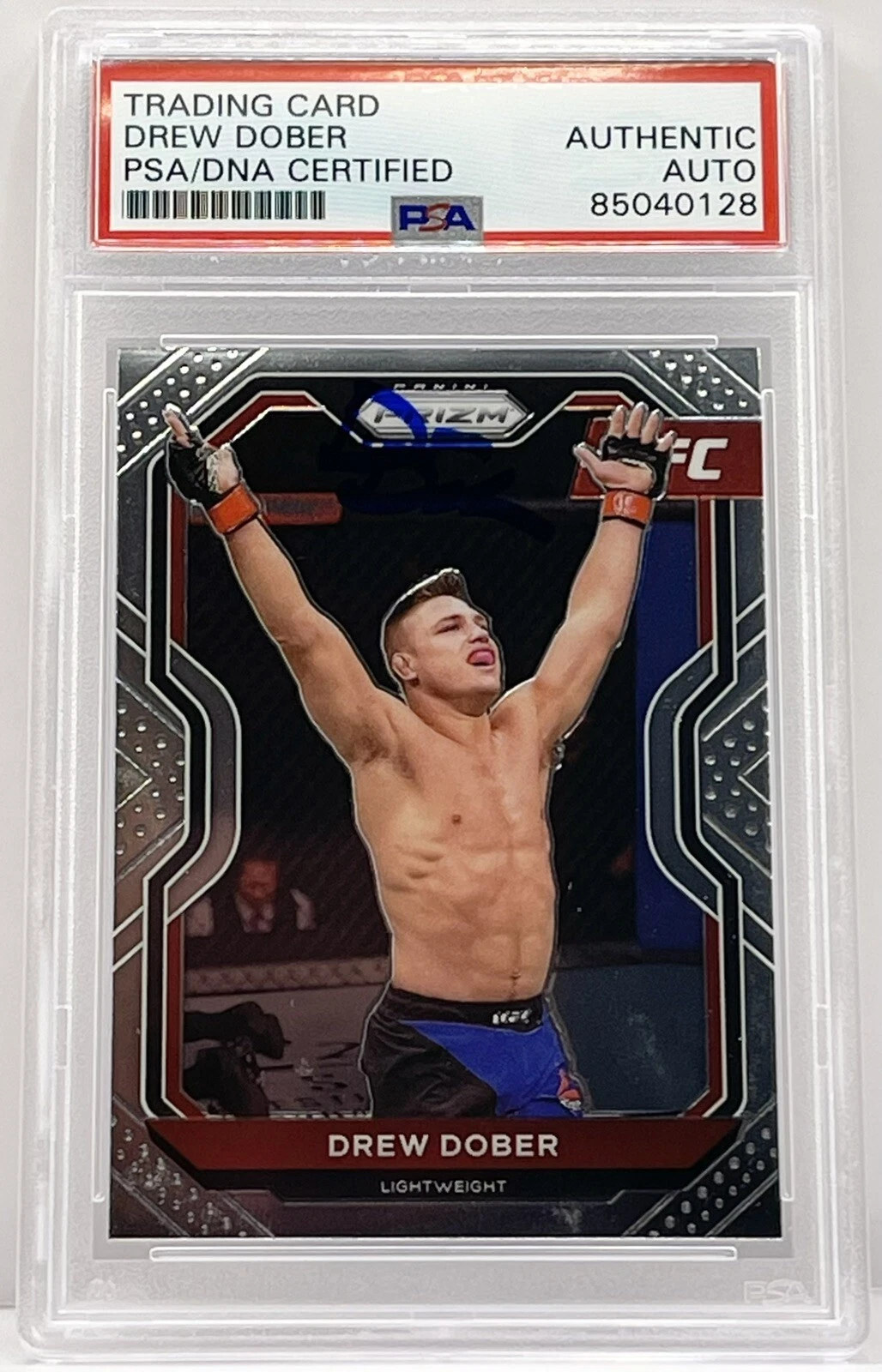 Drew Dober Signed Auto 2021 Prizm UFC Rookie Card On Card PSA/DNA Slabbed
