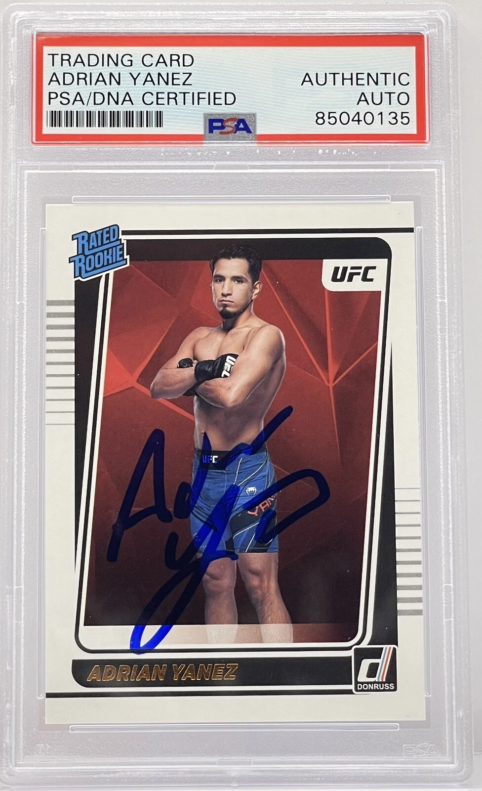 Adrian Yanez Signed Auto 2022 Donruss Rated Rookie Card UFC PSA/DNA Slabbed
