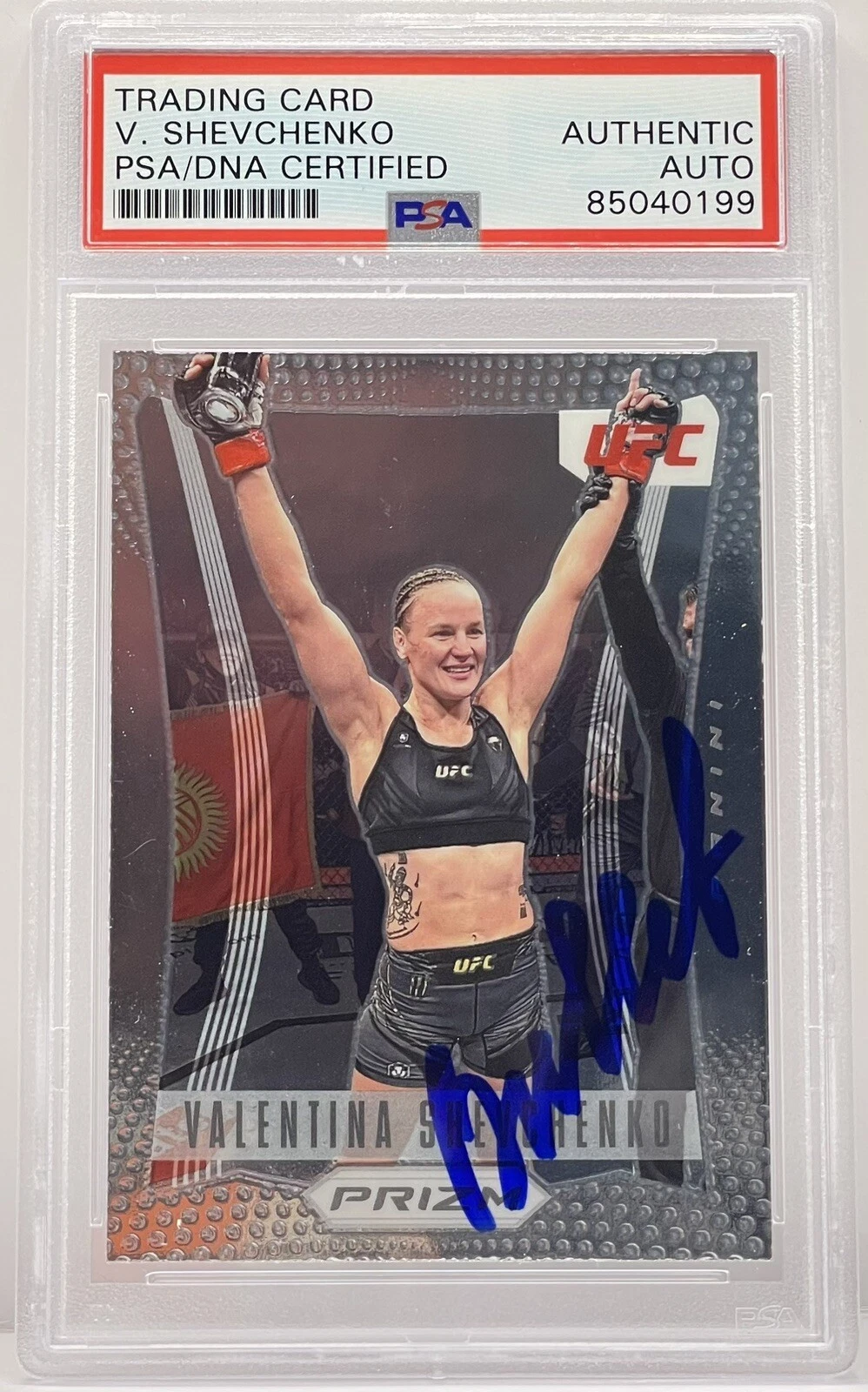 Valentina Shevchenko Signed 2022 Prizm UFC Card On Card PSA/DNA Slabbed
