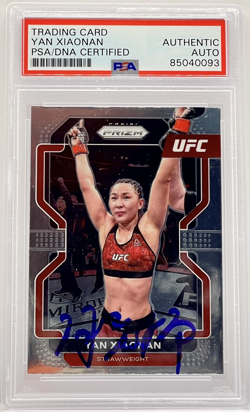 Yan Xiaonan Signed Auto 2022 Prizm UFC Base Card PSA/DNA Slabbed
