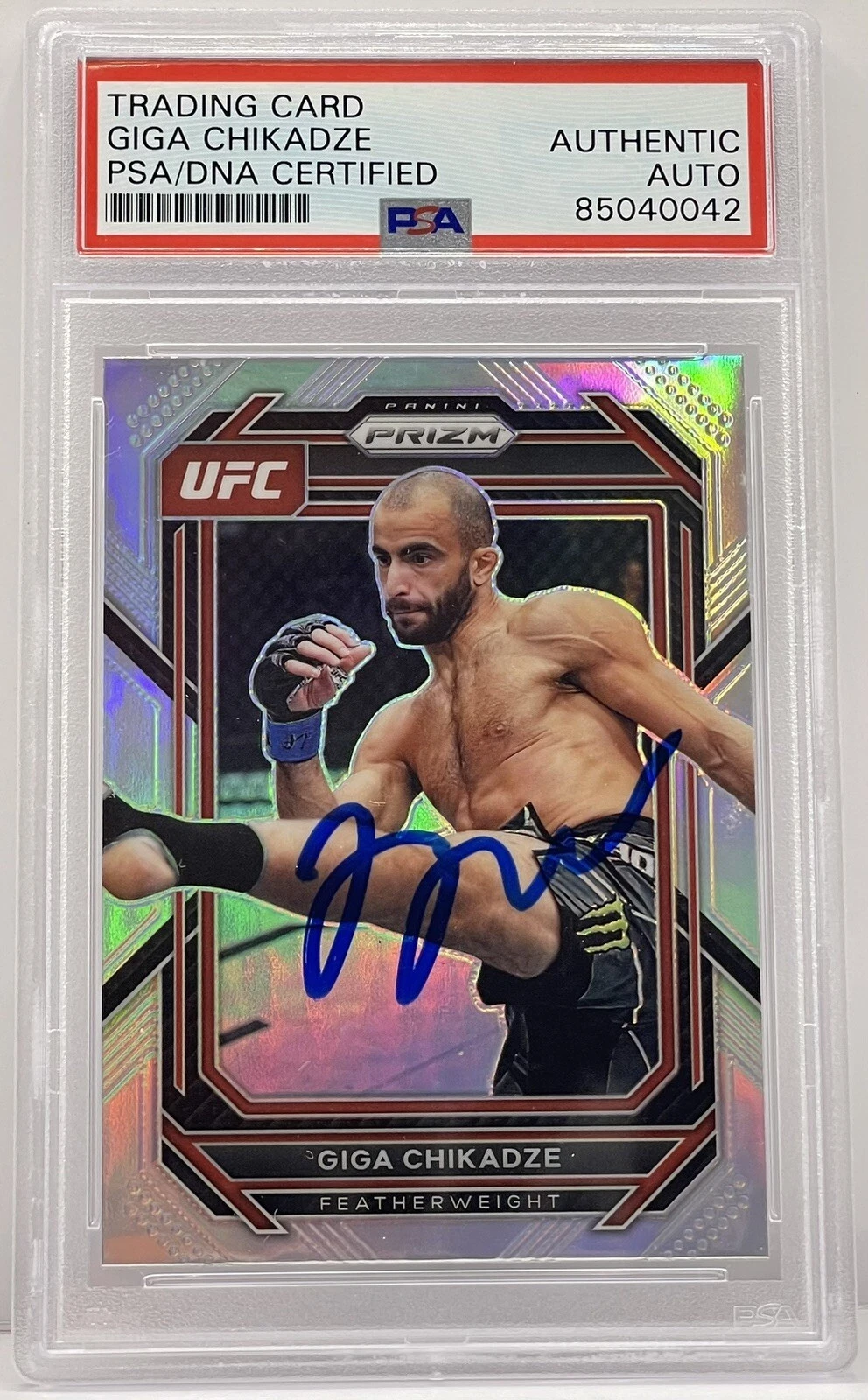 Giga Chikazde Signed Auto 2023 Prizm Silver UFC Base Card PSA/DNA Slabbed
