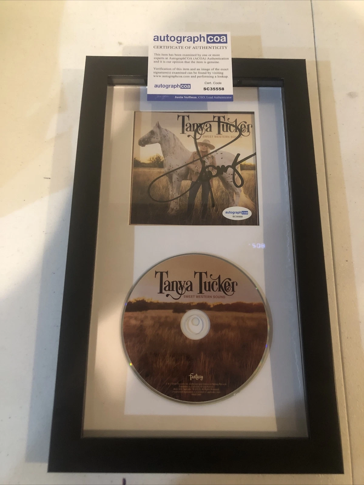 TANYA TUCKER SIGNED AUTOGRAPH FRAMED CD DISPLAY ACOA SWEET WESTERN SOUND COUNTRY
