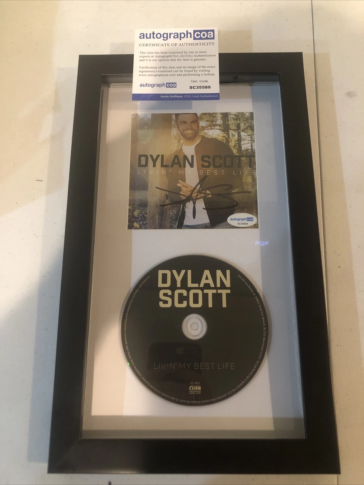 DYLAN SCOTT SIGNED AUTOGRAPH FRAMED CD DISPLAY ACOA LIVIN MY BEST LIFE COUNTRY
