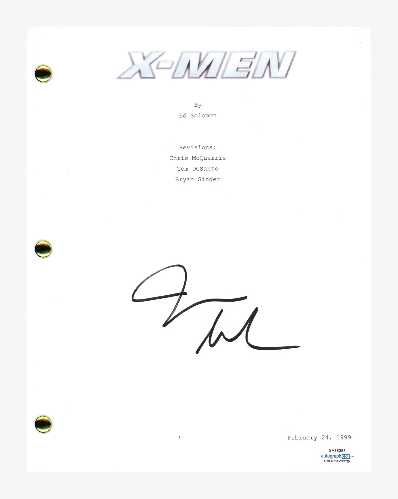 James Marsden Signed Autographed X-MEN Movie Script Screenplay Cyclops ACOA COA
