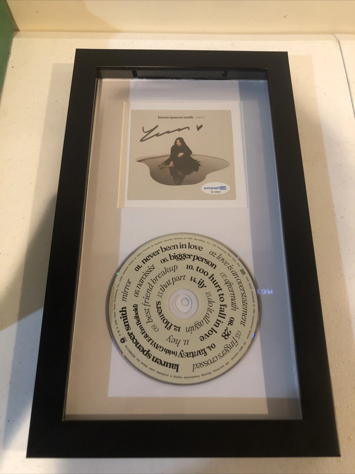 LAUREN SPENCER SMITH SIGNED AUTOGRAPH FRAMED CD DISPLAY ACOA MIRROR
