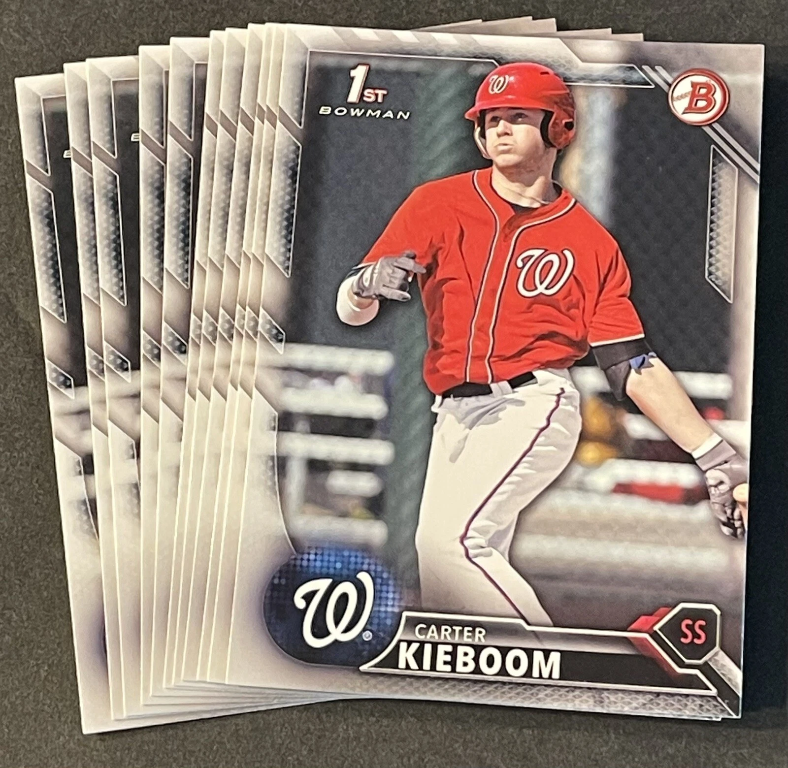 (11) 2016 BOWMAN DRAFT CARTER KIEBOOM ROOKIE CARD LOT #BD-16 NATIONALS COLLECTIBLE MEMORABILIA