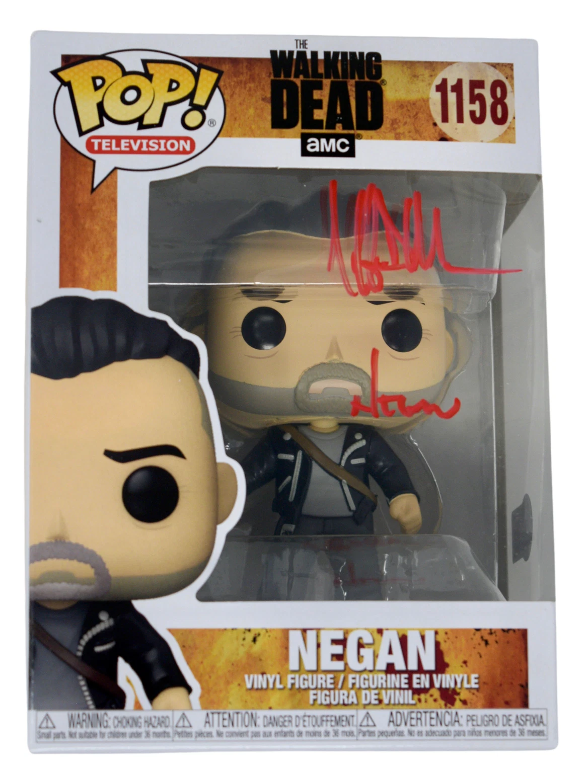 Jeffrey Dean Morgan Signed Funko Pop The Walking Dead Negan 1158 Beckett COA
