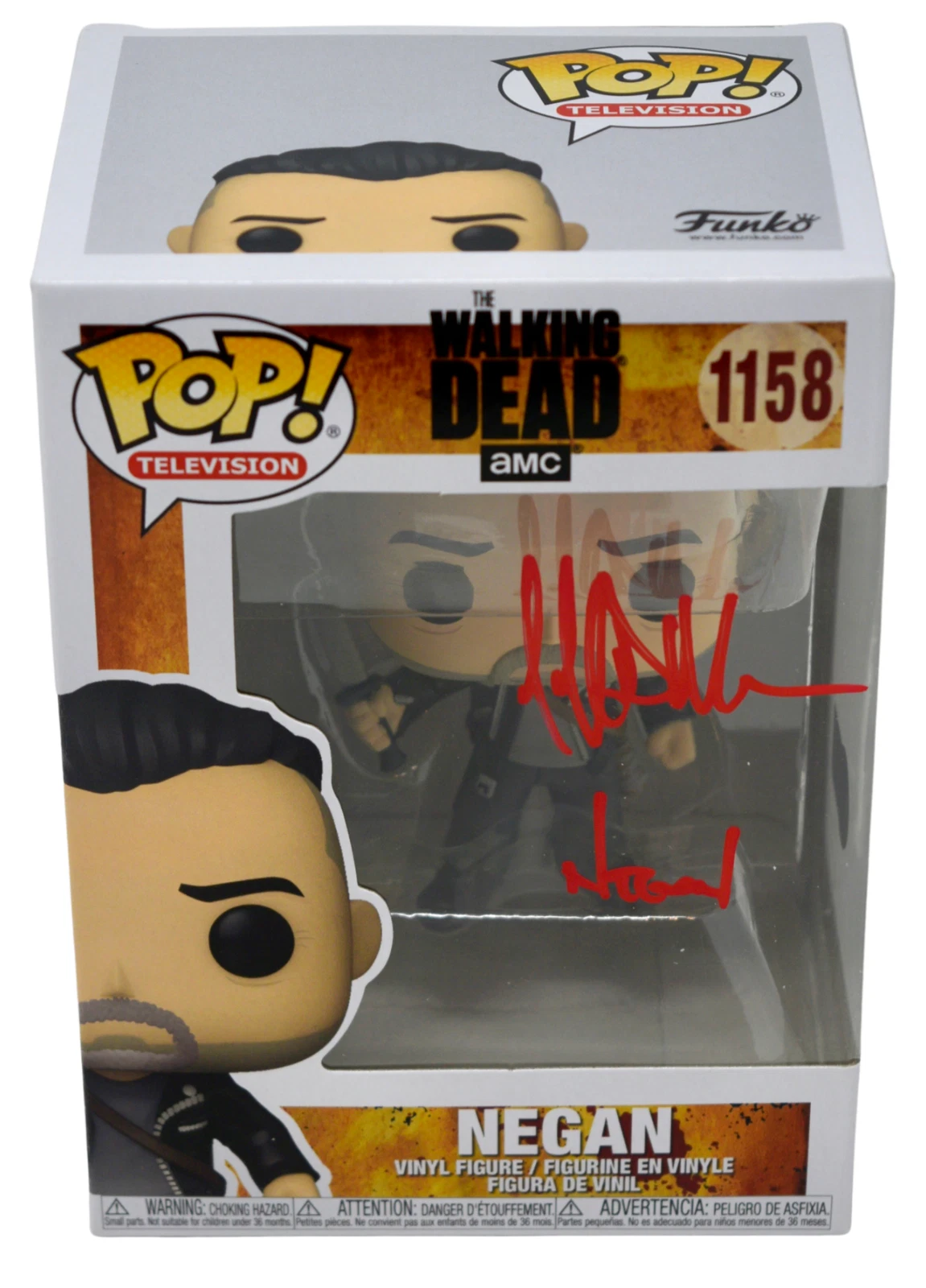 Jeffrey Dean Morgan Signed Funko Pop The Walking Dead Negan 1158 Beckett COA
