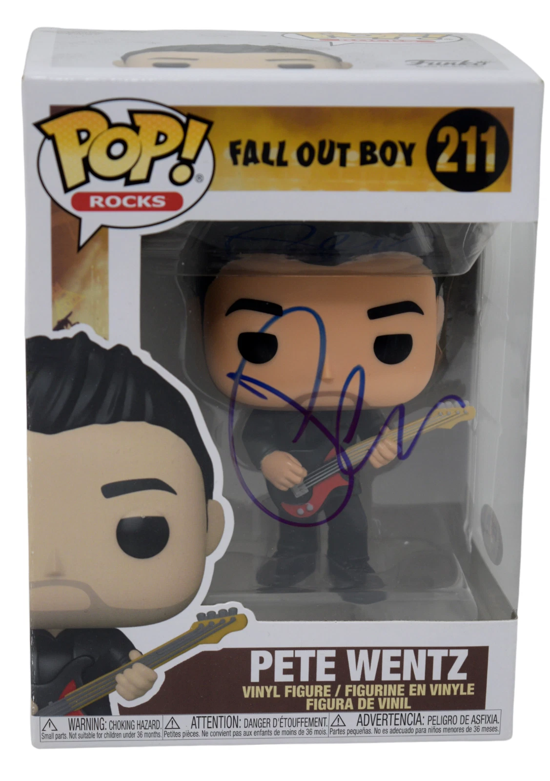 Pete Wentz Fall Out Boy Signed Autograph Funko Pop Rocks 211 PSA/DNA COA
