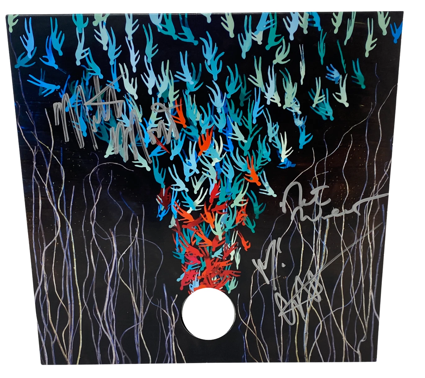 Bright Eyes Signed Autograph Down In The Weeds Vinyl Record Conor Oberst +2 ACOA
