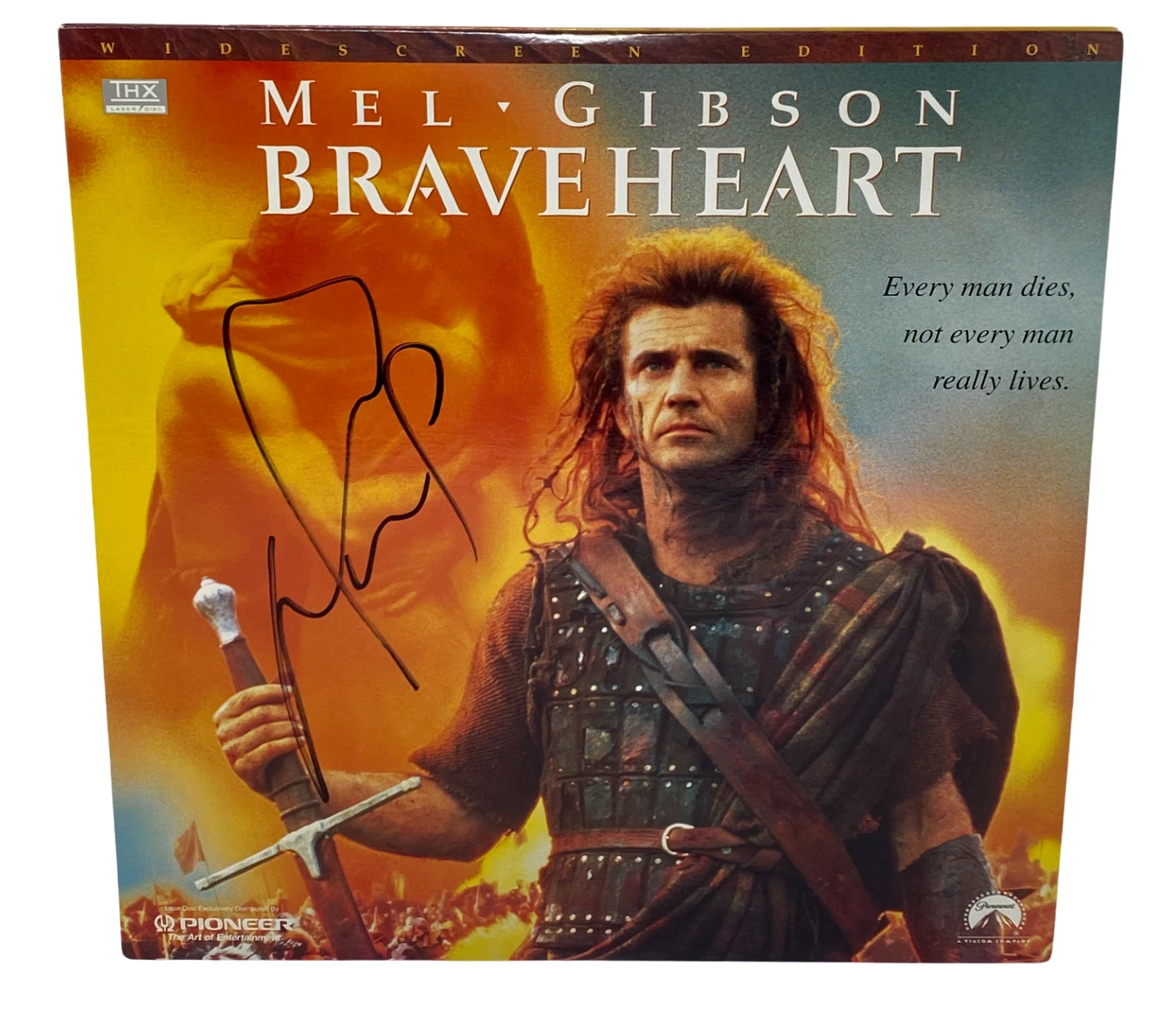 Mel Gibson Signed Autograph Braveheart Movie Laserdisc Cover ACOA COA
