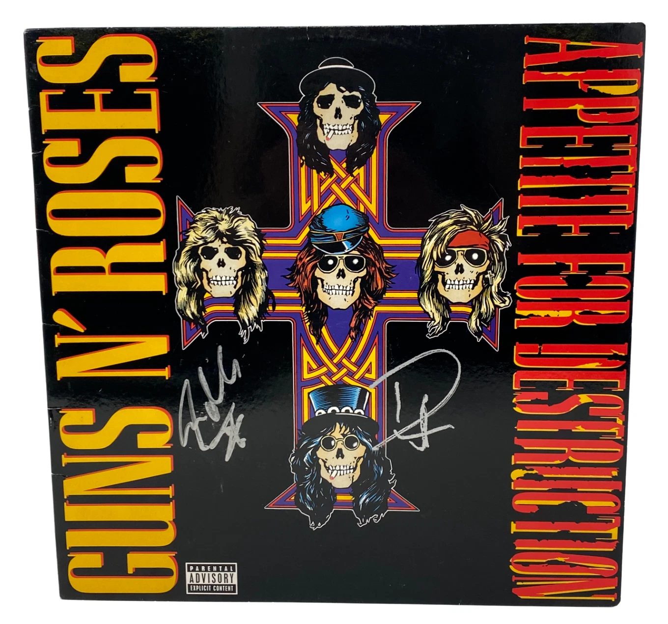 Guns N Roses Signed Appetite For Destruction Vinyl LP Duff McKagan Adler X2 ACOA
