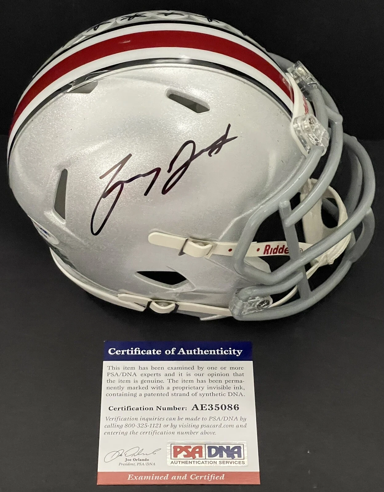 Jeremy Ruckert Signed Autographed Ohio State Buckeyes Mini Helmet Champs Psa/Dna
