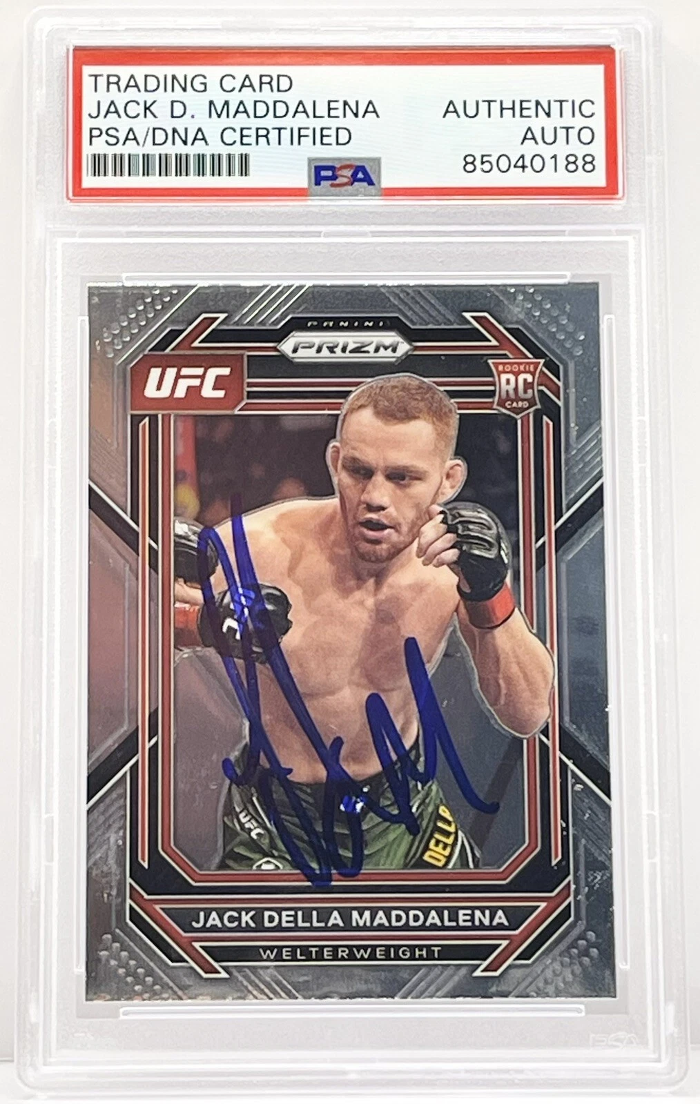 Jack Della Maddalena Signed Auto 2023 Prizm UFC Rookie Card PSA/DNA Slabbed
