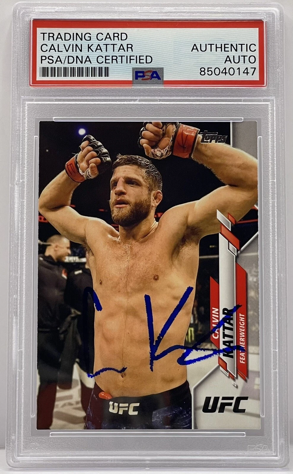 Calvin Kattar Signed Autographed 2020 Topps UFC Rookie Card PSA/DNA Slabbed
