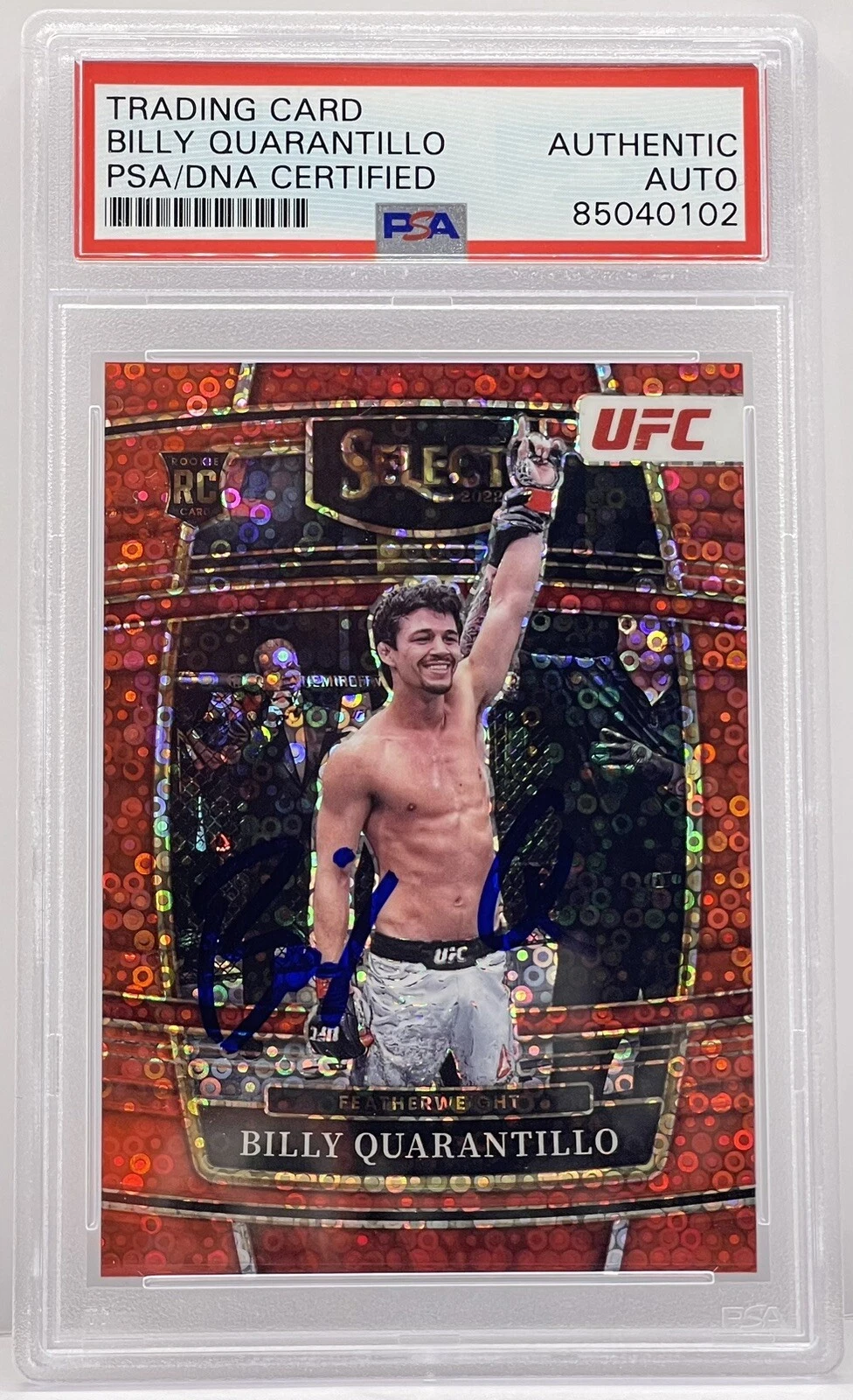 Billy Quarantillo Signed 2022 Select UFC Red #/99 Rookie Card PSA/DNA Slabbed
