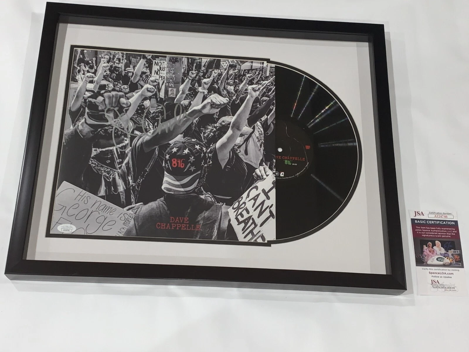 DAVE CHAPPELLE SIGNED FRAMED 8:46 VINYL RECORD DISPLAY JSA COA
