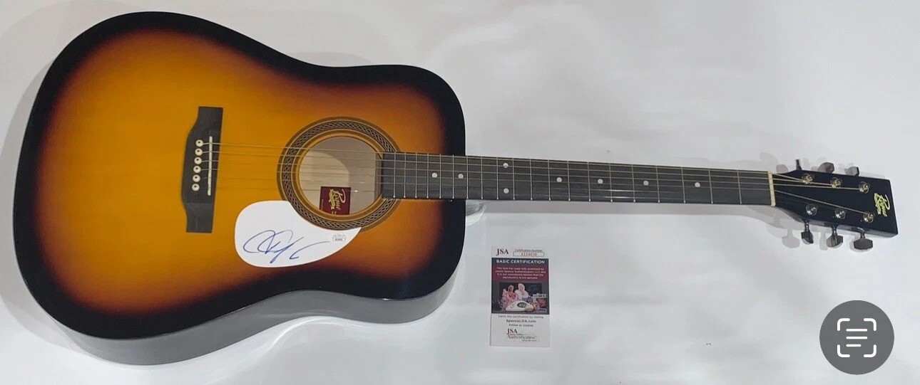 JOHNNY LANG SIGNED SUNBURST ACOUSTIC GUITAR BLUES AUTOGRAPHED JSA COA
