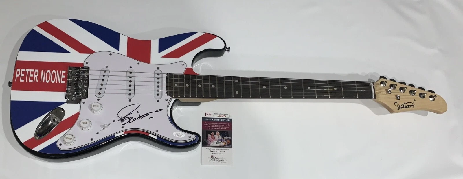 PETER NOONE SIGNED CUSTOM ELECTRIC GUITAR HERMAN'S HERMITS JSA COA

