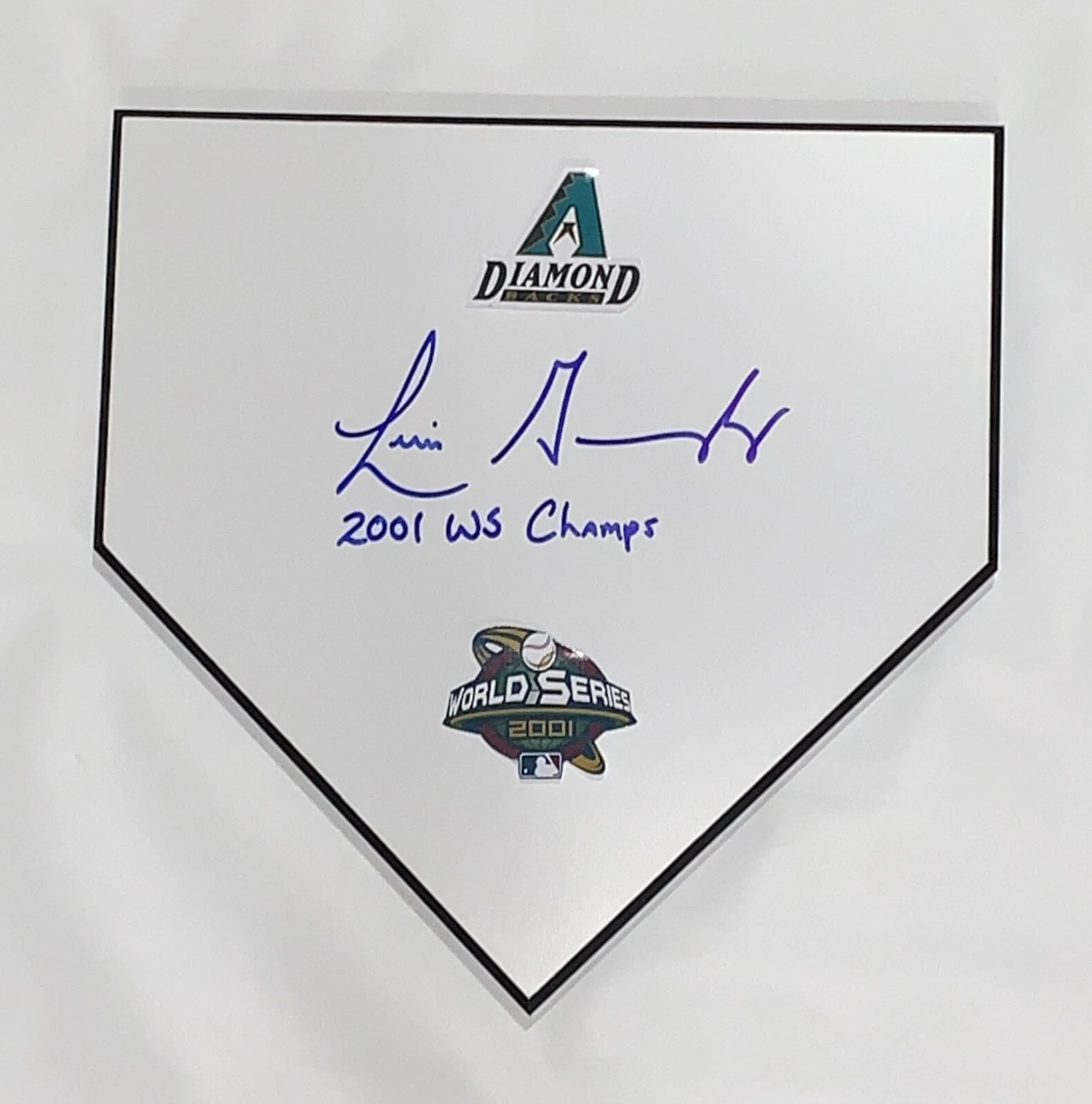 LUIS GONZALEZ SIGNED HOME PLATE ARIZONA DIAMONDBACKS 2001 WORLD SERIES

