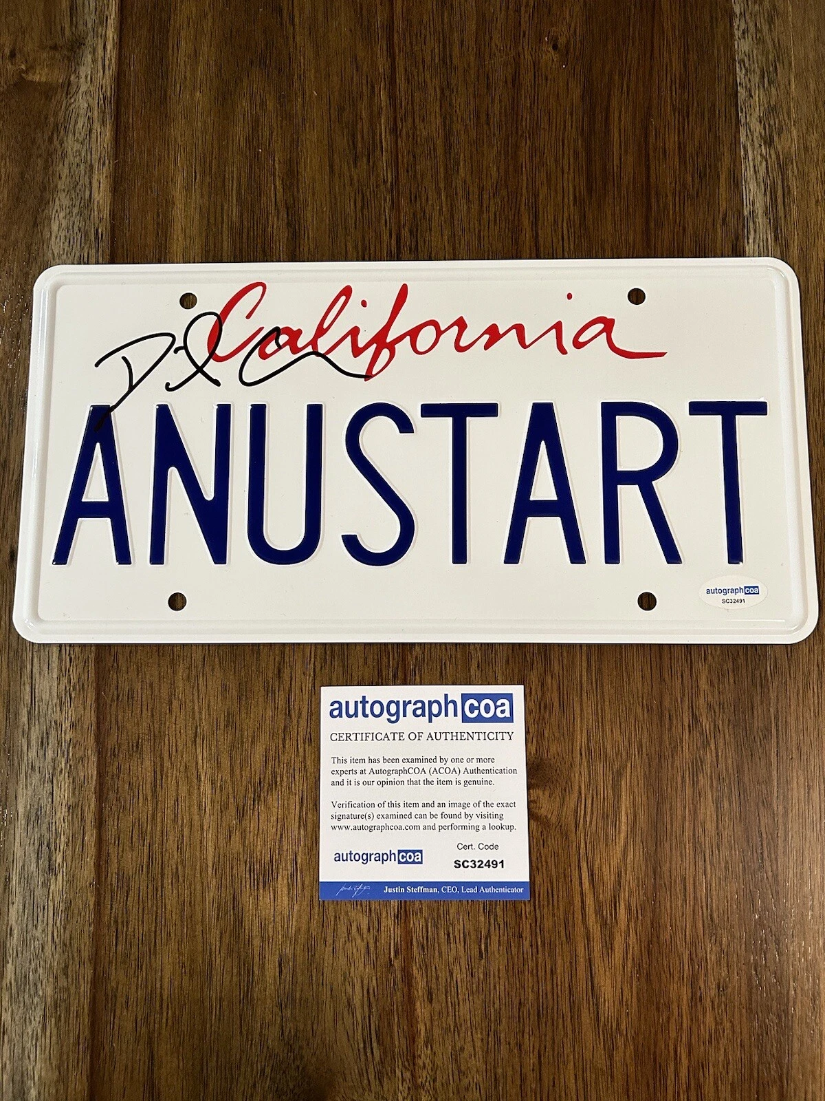 David Cross Signed Autograph License Plate ‘Anustart’ Arrested Development ACOA
