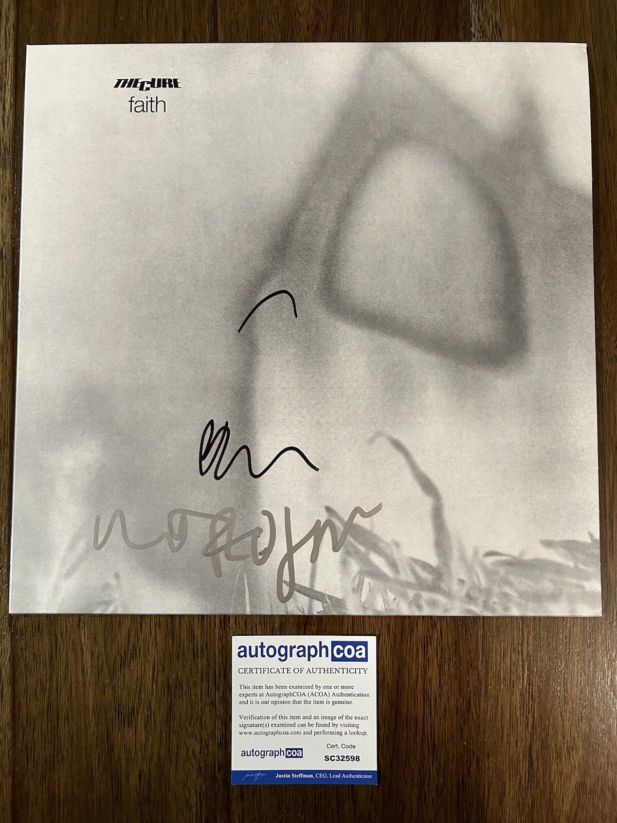 Robert Smith & Simon Gallup ‘The Cure’ Vinyl LP Signed Autograph ‘Faith’ ACOA
