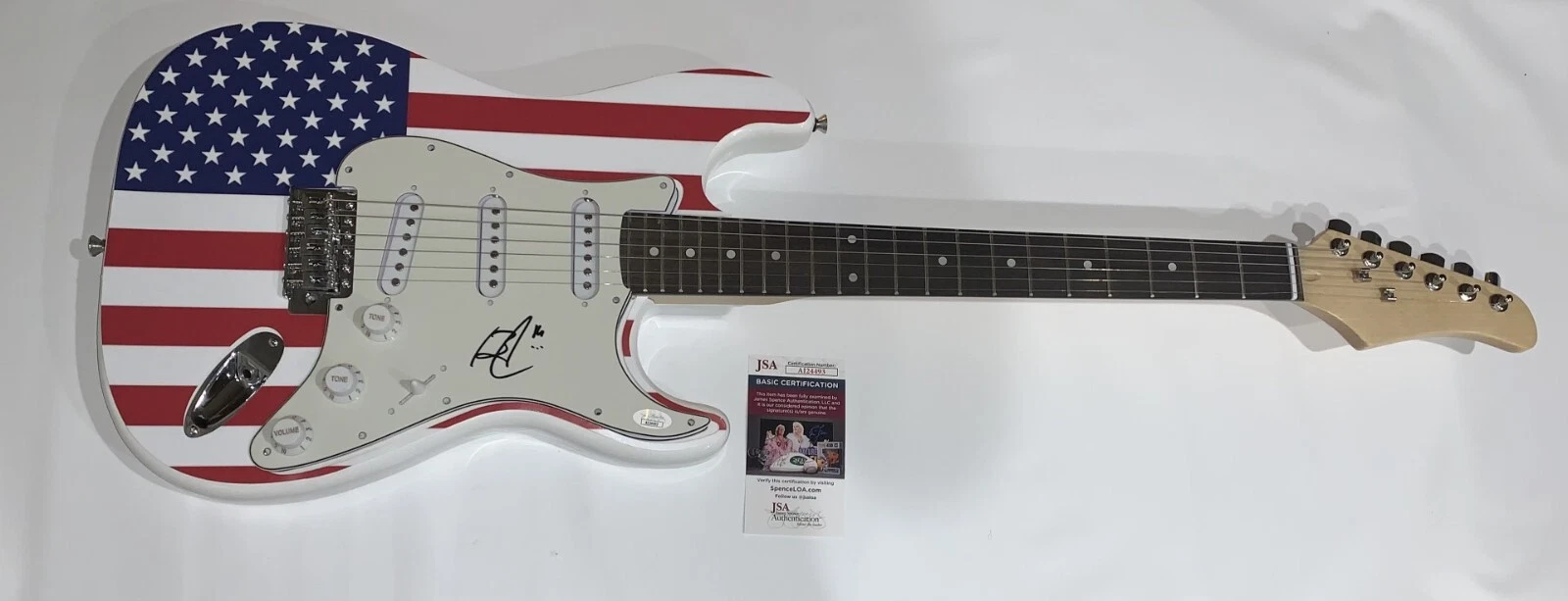 BRENT SMITH SIGNED SKULL ELECTRIC GUITAR SHINEDOWN AUTOGRAPHED PROOF JSA COA
