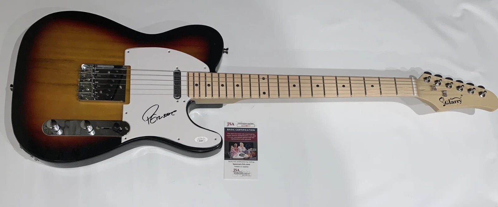 PETER NOONE SIGNED SUNBURST ELECTRIC GUITAR HERMAN'S HERMITS JSA COA

