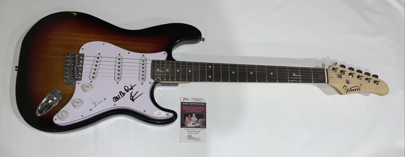 HARRY WAYNE CASEY SIGNED SUNBURST ELECTRIC GUITAR KC & THE SUNSHINE BAND JSA COA
