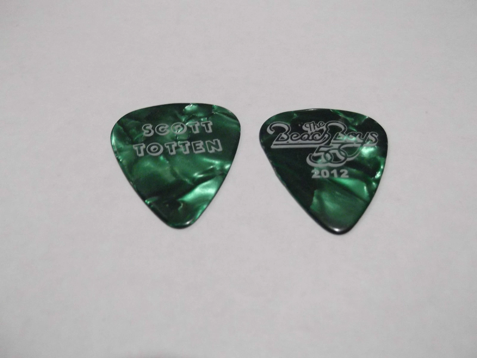 Beach Boys 50 Year Reunion 2012 Scott Totten Guitar Pick Green Pearl
