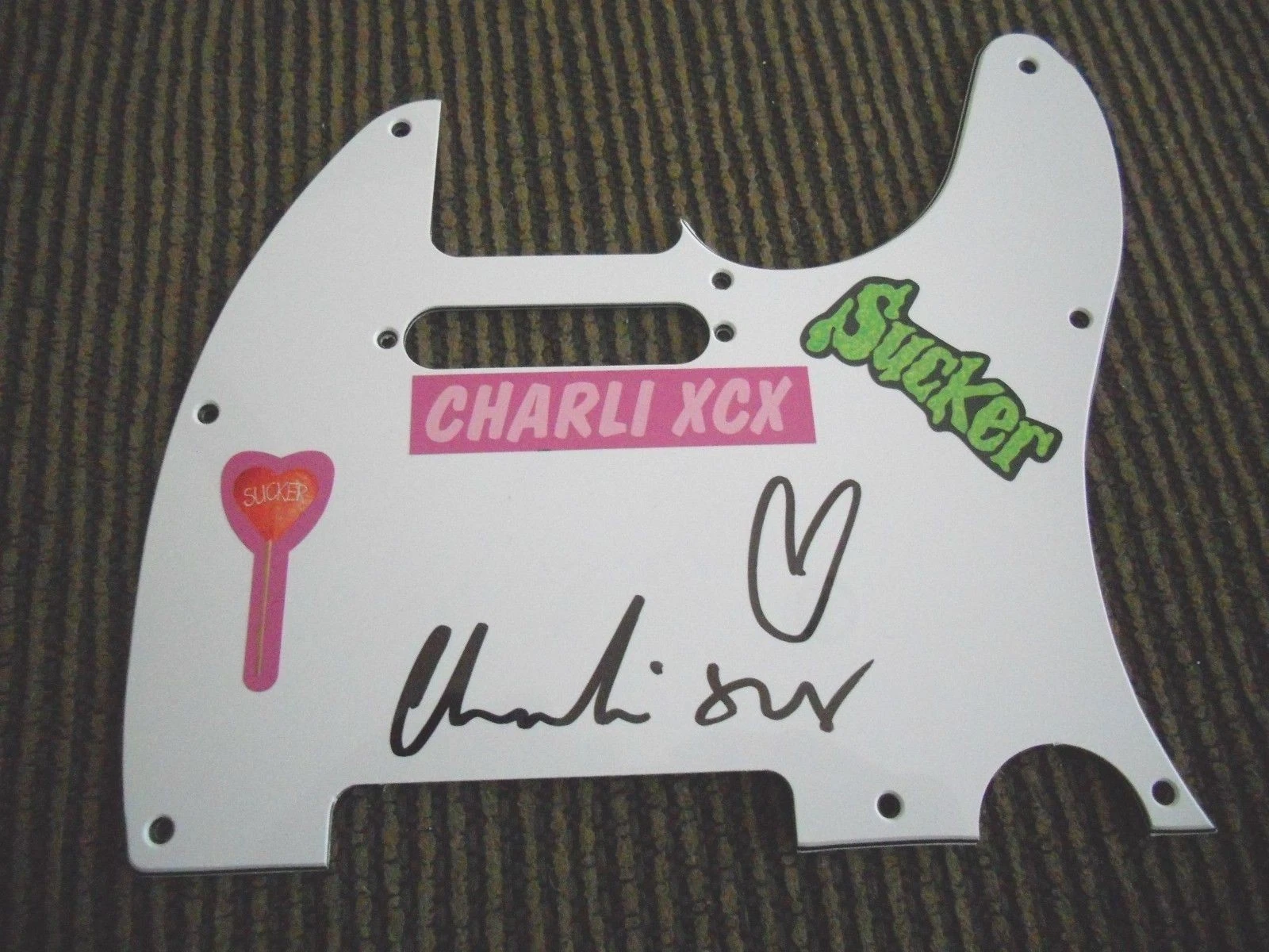 CHARLI XCX SEXY AUTOGRAPHED SIGNED SUCKER GUITAR PICKGUARD GUARANTEED COLLECTIBLE MEMORABILIA