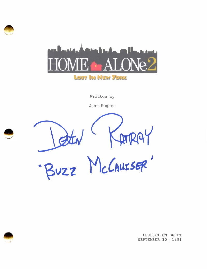 Devin Ratray Signed Autograph Home Alone 2 Full Movie Script - Buzz McCallister
