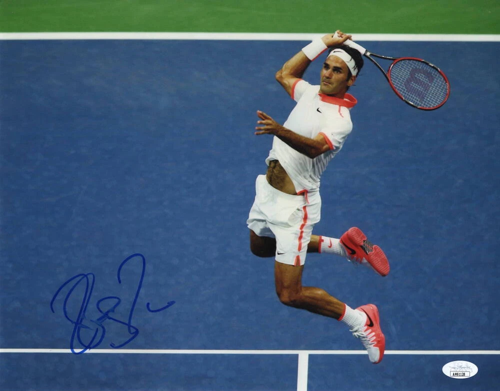 Roger Federer Signed Autograph 11x14 Photo - Wimbledon Legend RARE w/ JSA COA
