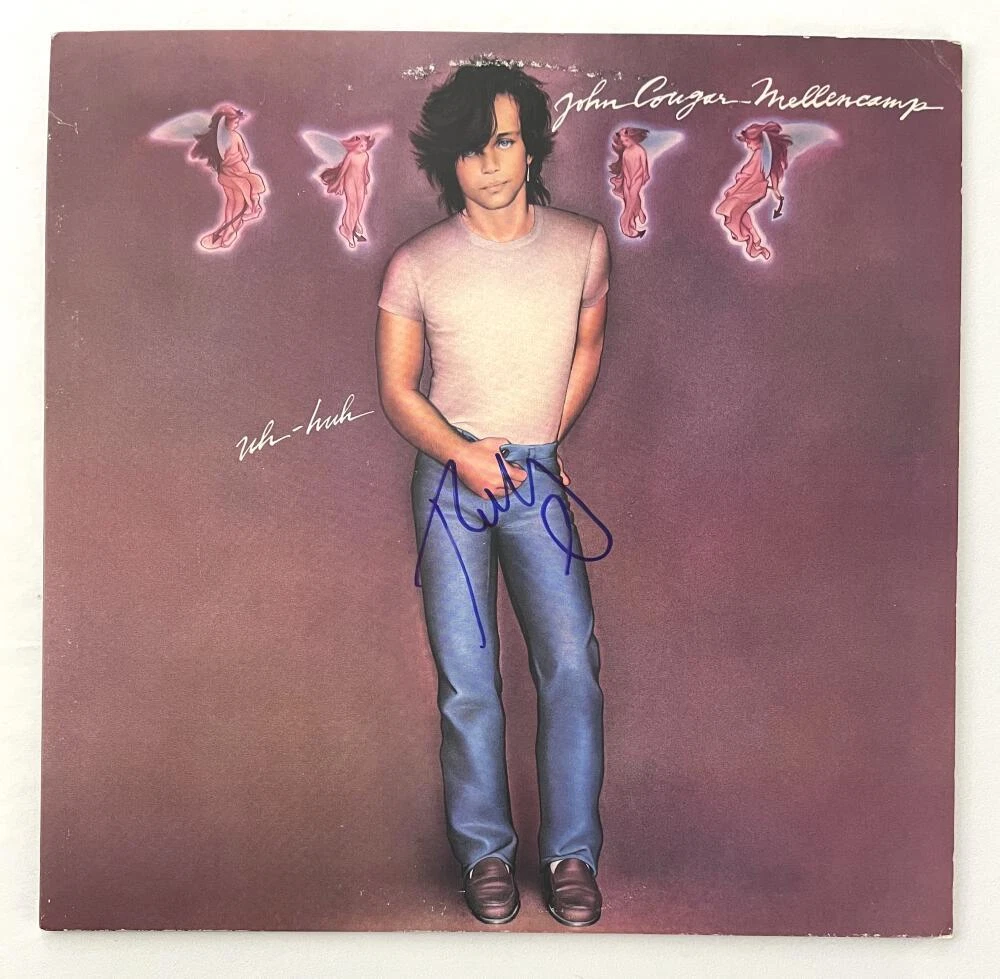 John Cougar Mellencamp Signed Autograph Album Vinyl Record - Uh-huh Beckett COA
