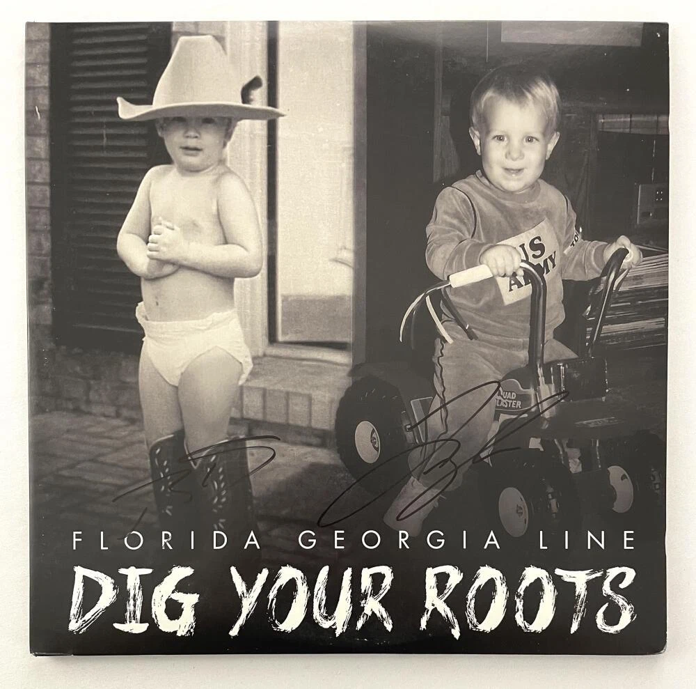 Tyler Hubbard Brian Kelley FGL Signed Autograph Album Record Dig Your Roots JSA
