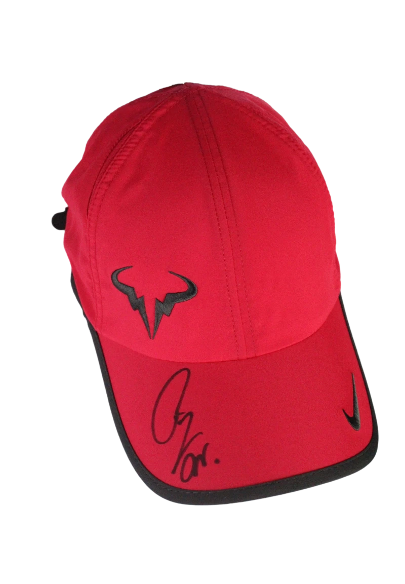 Rafael Nadal Signed Autograph Signature Logo Tennis Baseball Cap Hat Rafa w/ JSA
