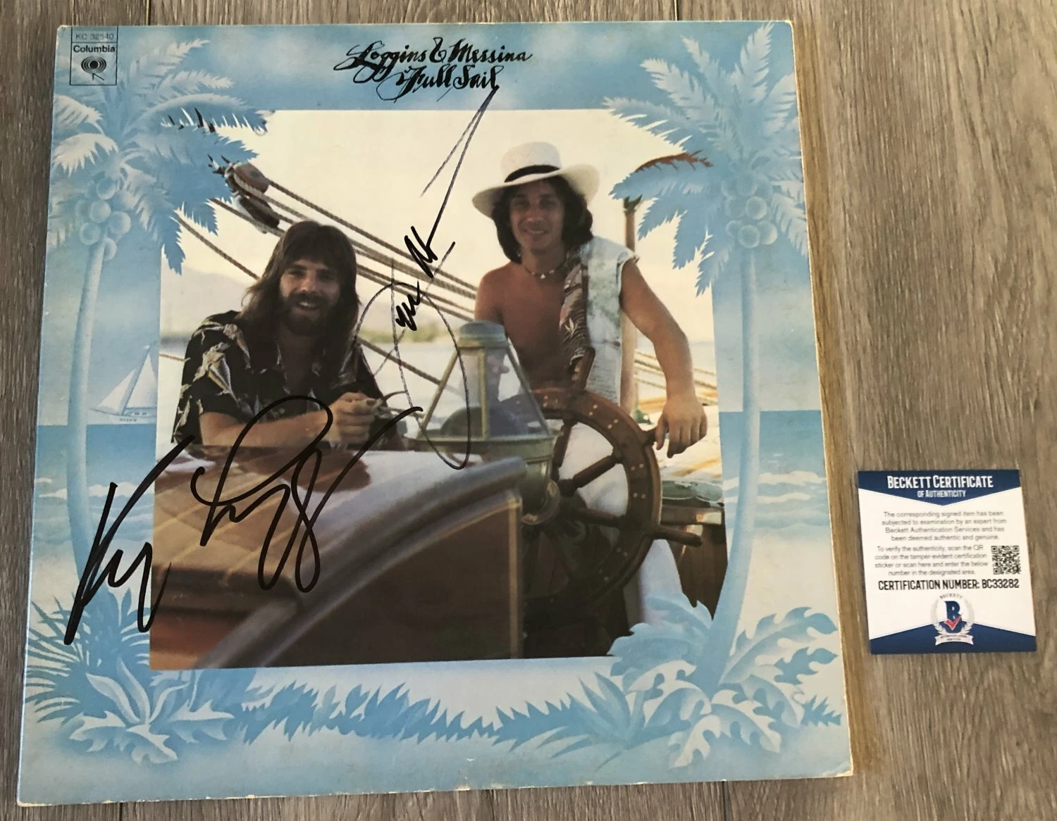 KENNY LOGGINS & JIM MESSINA SIGNED FULL SAIL ALBUM w/EXACT PROOF BECKETT BAS COA
