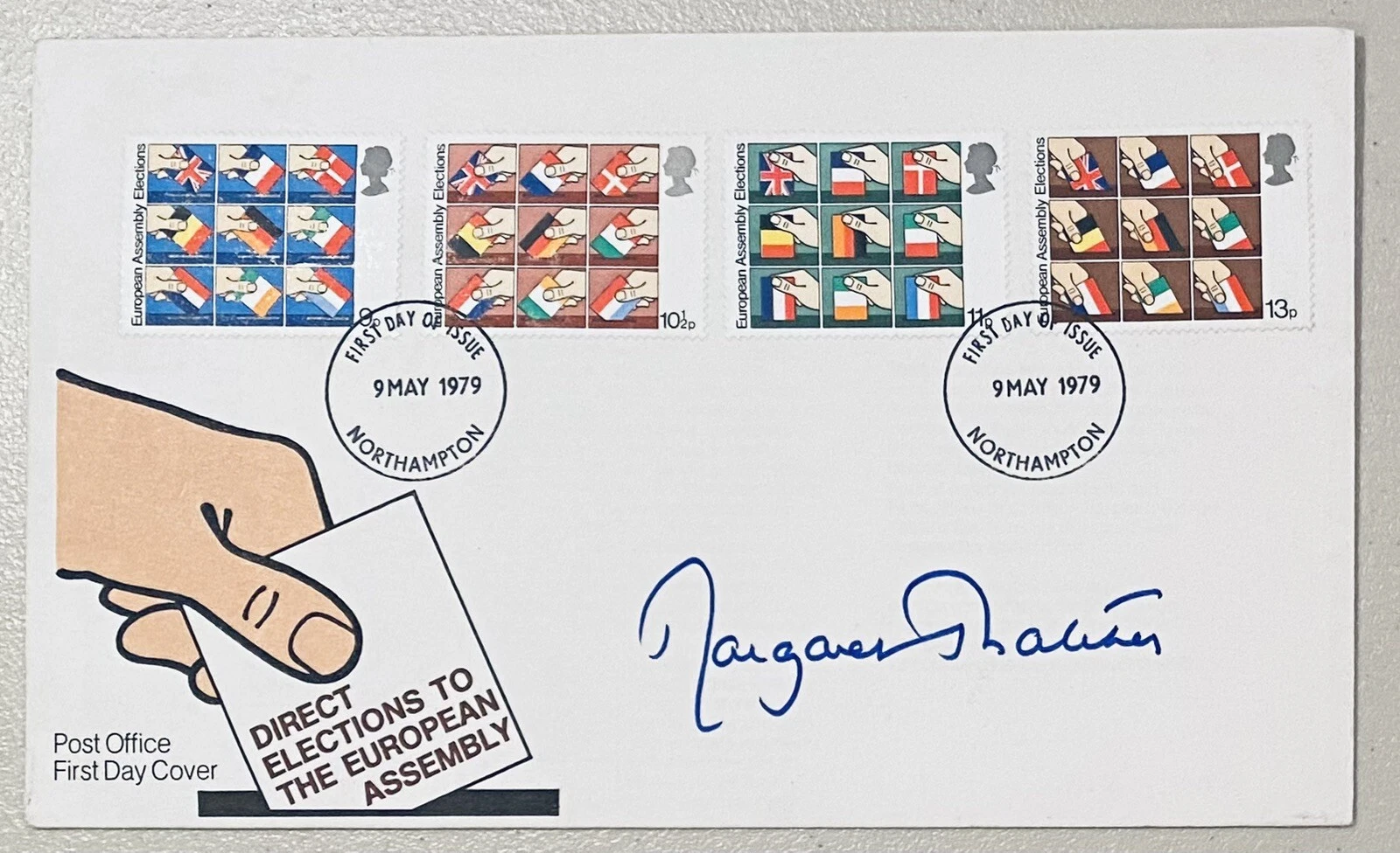 Margaret Thatcher Signed Auto First Day Cover BAS Beckett UK Prime Minister 1
